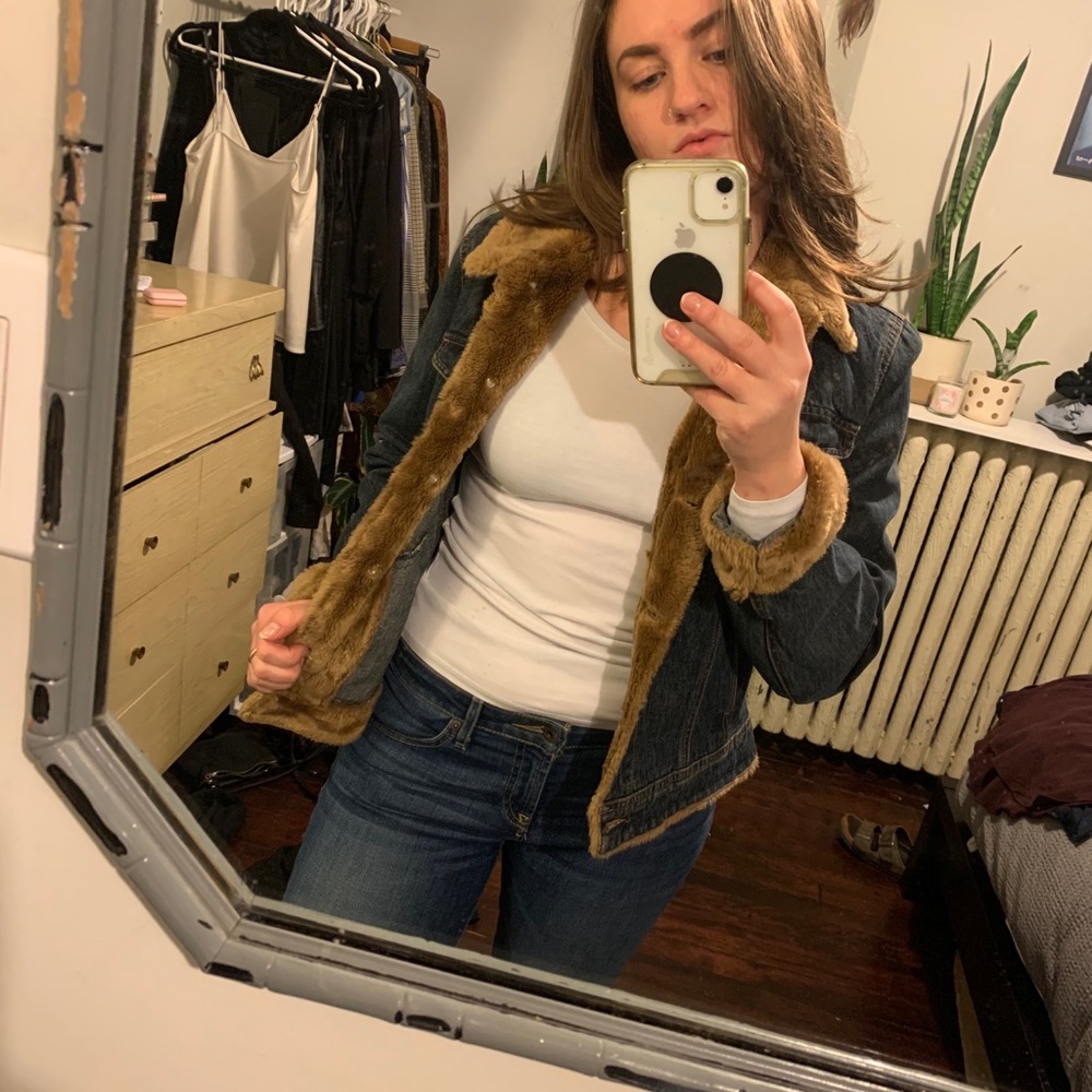 Mexx size12 Jean Jacket with Faux Fur Detail